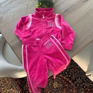 Gymboree Cupcake Velour Sweatsuit with Embroidery